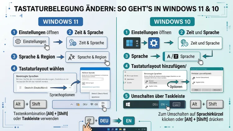 Tastaturbelegung ändern: So geht’s in Windows 11 und 10