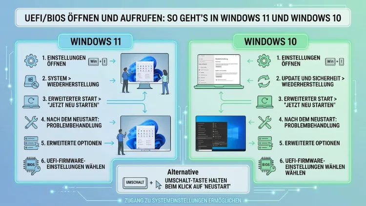 UEFI/BIOS öffnen und aufrufen: So geht’s in Windows 11 und 10