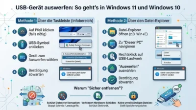 USB-Gerät auswerfen: So geht’s in Windows 11 und Windows 10