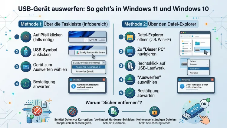 USB-Gerät auswerfen: So geht’s in Windows 11 und Windows 10