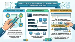 USB-Stick Schreibschutz aufheben: So geht’s in Windows 11 und 10