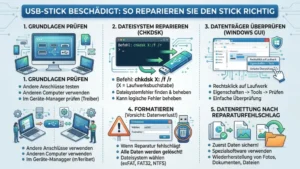 USB-Stick beschädigt: So reparieren Sie den Stick richtig