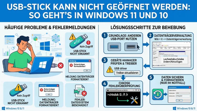 USB-Stick kann nicht geöffnet werden: So geht’s in Windows 11 und 10