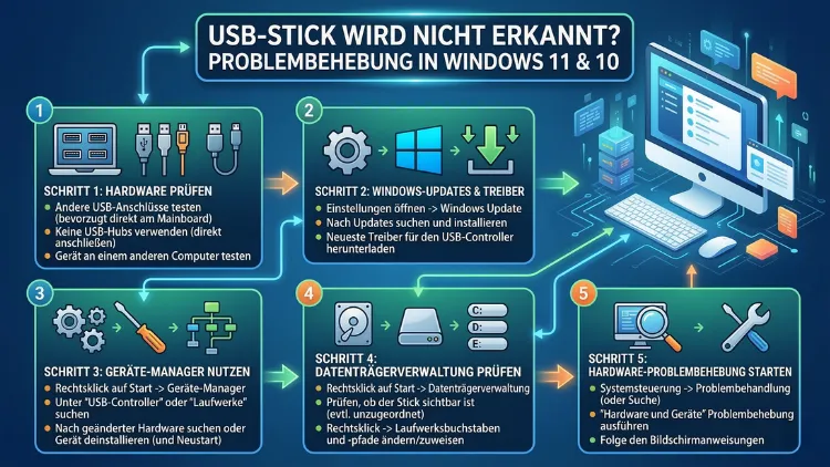 USB-Stick wird nicht erkannt: So geht’s in Windows 11 und 10