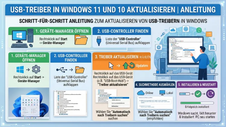 USB-Treiber in Windows 11 und 10 aktualisieren | Anleitung