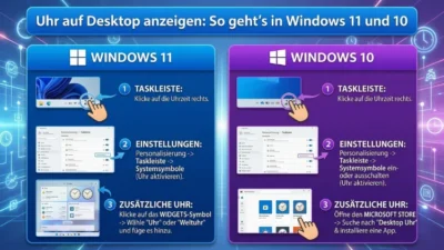 Uhr auf Desktop anzeigen: So geht’s in Windows 11 und 10