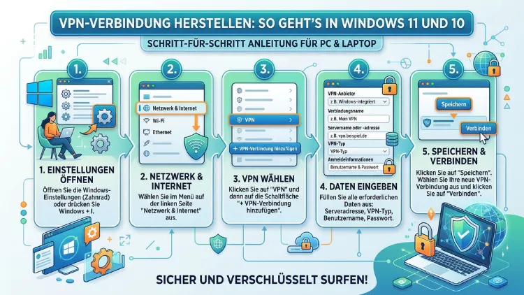 VPN-Verbindung herstellen: So geht’s in Windows 11 und 10