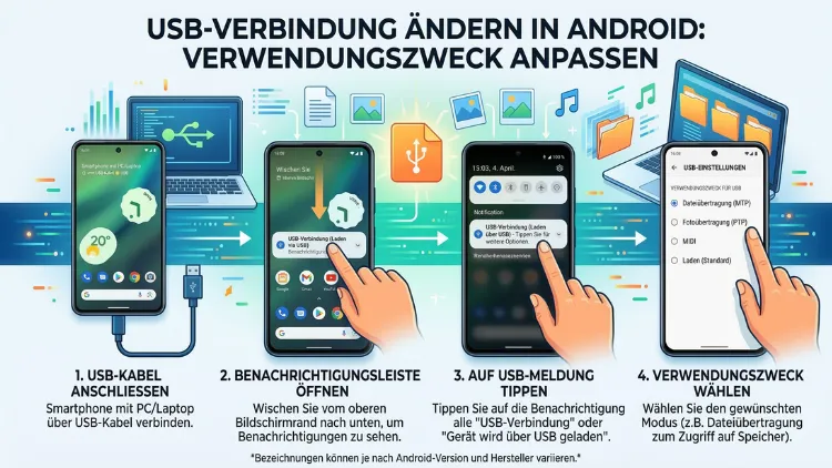 Verwendungszweck der USB-Verbindung ändern: So geht’s in Android