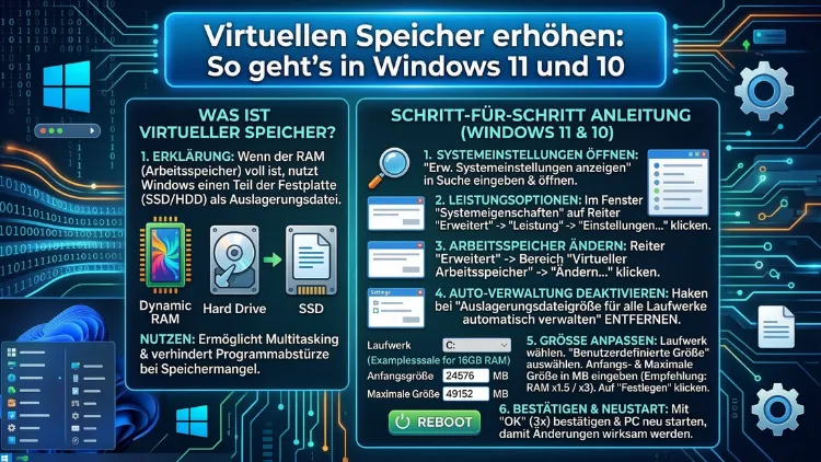 Virtuellen Speicher erhöhen: So geht’s in Windows 11 und 10