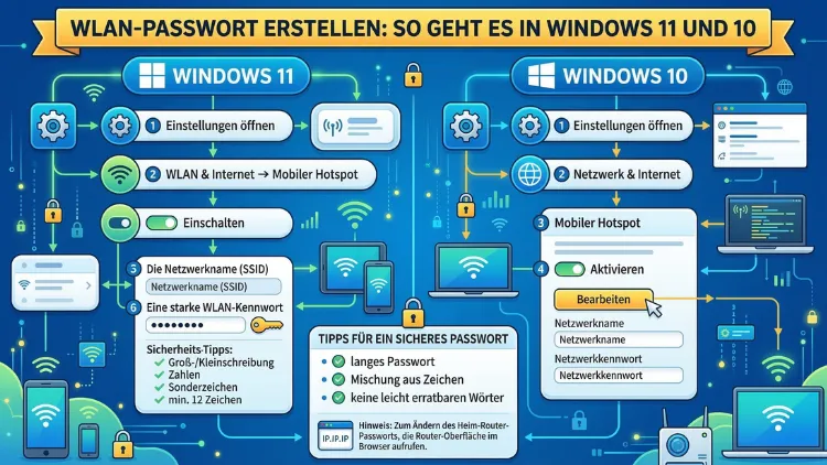 WLAN-Passwort erstellen: So geht es in Windows 11 und 10