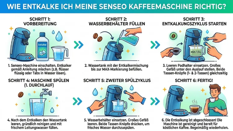 Senseo Kaffeemaschine richtig entkalken: So geht’s