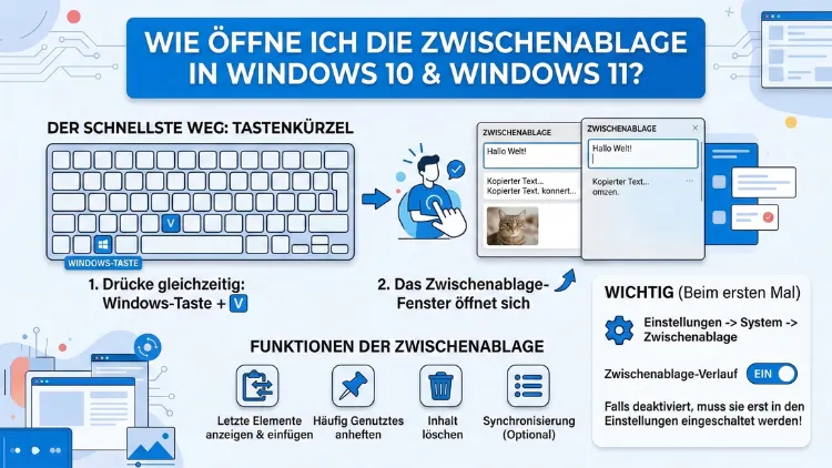 Wie öffne ich die Zwischenablage in Windows 10 und Windows 11?