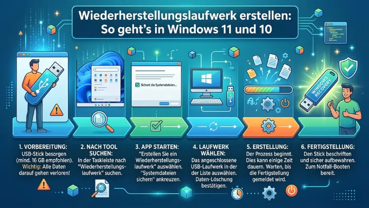 Wiederherstellungslaufwerk erstellen: So geht’s in Windows 11 und 10