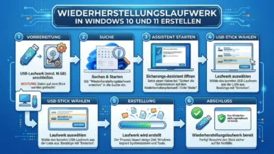 Wiederherstellungslaufwerk in Windows 10 und 11 erstellen