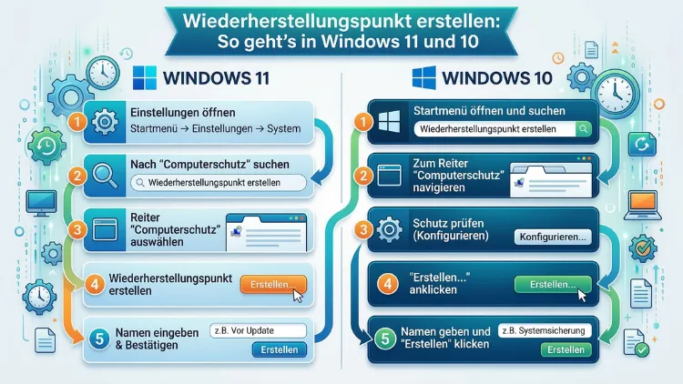 Wiederherstellungspunkt erstellen: So geht’s in Windows 11 und 10
