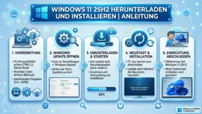 Windows 11 25H2 herunterladen und installieren | Anleitung