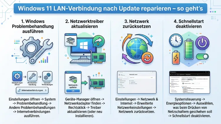 Windows 11 LAN-Verbindung nach Update reparieren – so geht’s