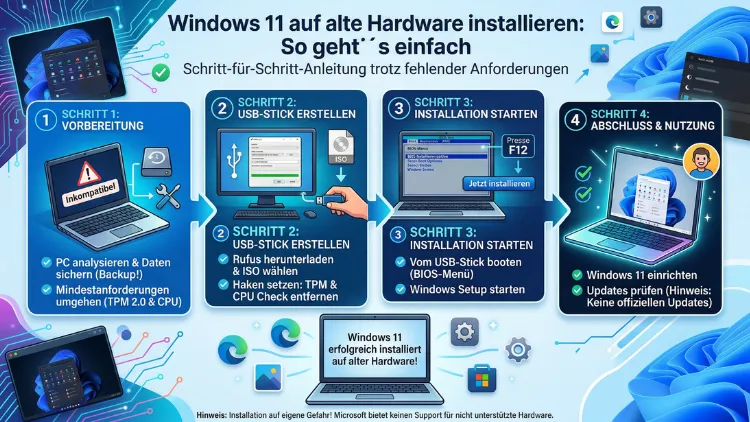 Windows 11 auf alte Hardware installieren: So geht’s einfach