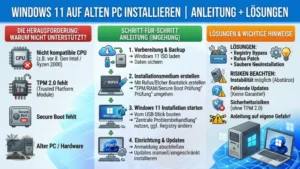 Windows 11 auf alten PC installieren | Anleitung + Lösungen