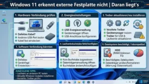 Windows 11 erkennt externe Festplatte nicht | Daran liegt’s
