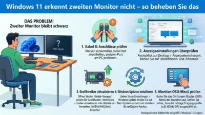 Windows 11 erkennt zweiten Monitor nicht: So beheben Sie das