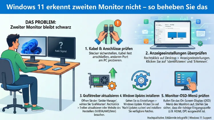 Windows 11 erkennt zweiten Monitor nicht: So beheben Sie das
