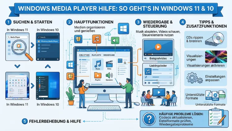 Windows Media Player Hilfe: So geht’s in Windows 11 und 10