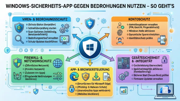 Windows-Sicherheits-App gegen Bedrohungen nutzen – so geht’s