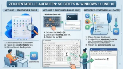 Zeichentabelle aufrufen: So geht’s in Windows 11 und 10