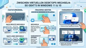 Zwischen virtuellen Desktops wechseln: So geht’s in Windows 11 und 10