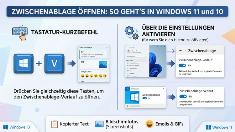 Zwischenablage öffnen: So geht’s in Windows 11 und 10