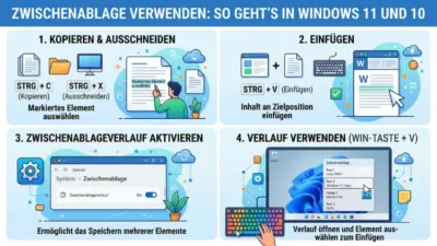 Zwischenablage verwenden: So geht’s in Windows 11 und 10