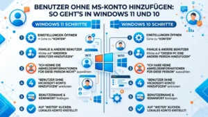 Benutzer ohne MS-Konto hinzufügen: So geht’s in Windows 11 und 10
