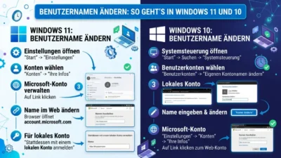 Benutzernamen ändern: So geht’s in Windows 11 und 10