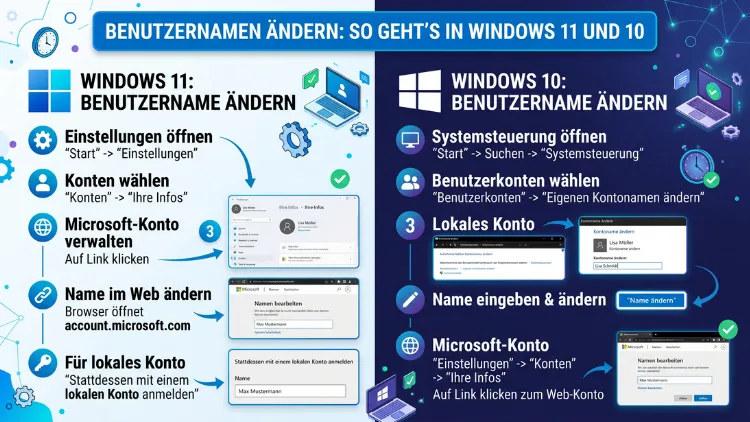 Benutzernamen ändern: So geht’s in Windows 11 und 10