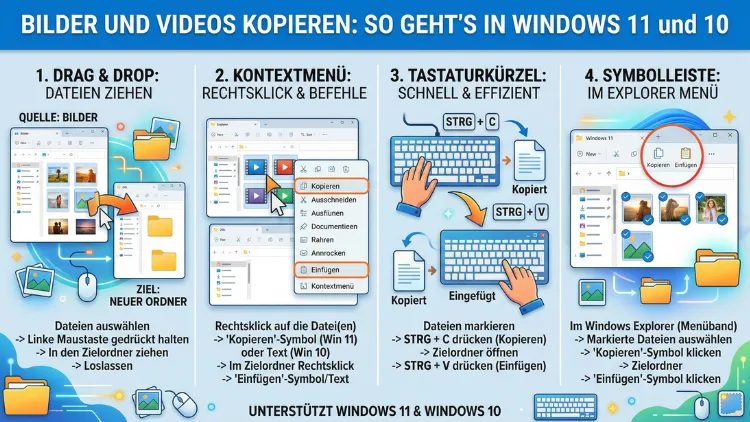 Bilder und Videos kopieren: So geht’s in Windows 11 und 10