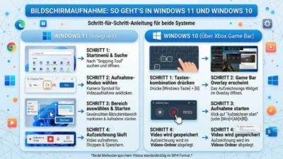 Bildschirmaufnahme: So geht’s in Windows 11 und Windows 10