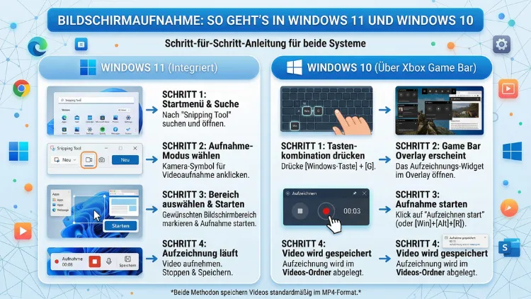 Bildschirmaufnahme: So geht’s in Windows 11 und Windows 10