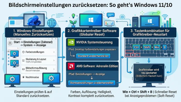 Bildschirmeinstellungen zurücksetzen: So geht’s in Windows 11/10