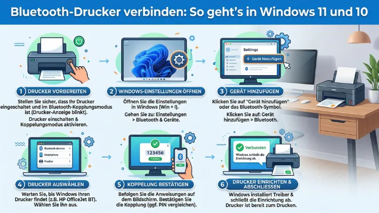 Bluetooth-Drucker verbinden: So geht’s in Windows 11 und 10