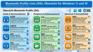 Bluetooth-Profile Liste (SIG): Übersicht für Windows 11 und 10