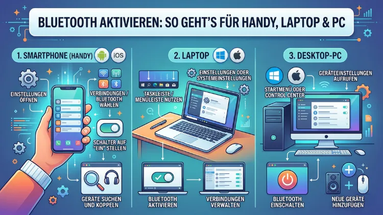 Bluetooth aktivieren: So geht’s Handy, Laptop und PC
