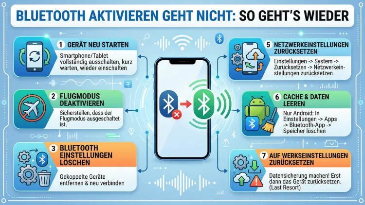 Bluetooth aktivieren geht nicht: So geht’s wieder