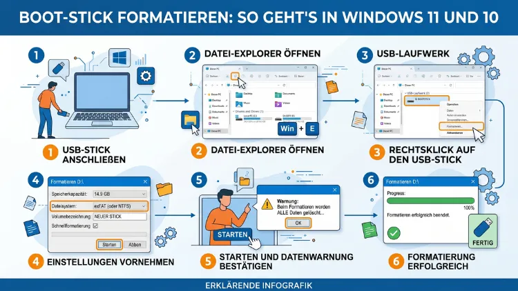 Boot-Stick formatieren: So geht’s in Windows 11 und 10