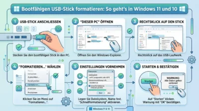 Bootfähigen USB-Stick formatieren: So geht’s in Windows 11 und 10