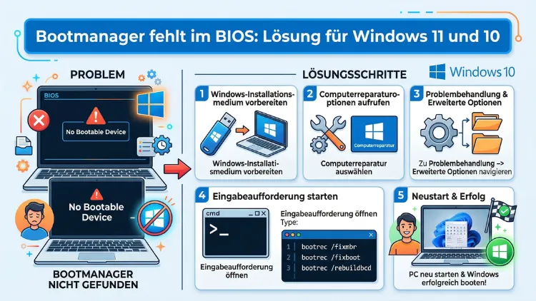 Bootmanager fehlt im BIOS: Lösung für Windows 11 und 10