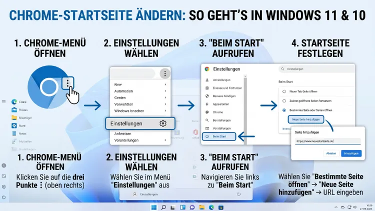 Chrome-Startseite ändern: So geht’s in Windows 11 und 10