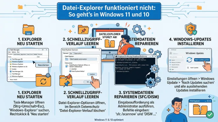 Datei-Explorer funktioniert nicht: So geht’s in Windows 11 und 10