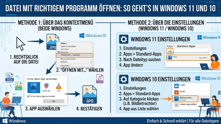 Datei mit richtigem Programm öffnen: So geht’s in Windows 11 und 10