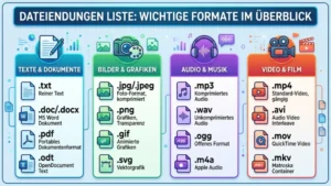 Dateiendungen Liste: Wichtige Formate im Überblick